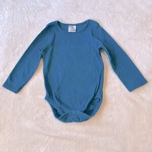 Hanna Andersson Organic Cotton Blue Onesie Long Sleeve Bodysuit Size 18-24 mos